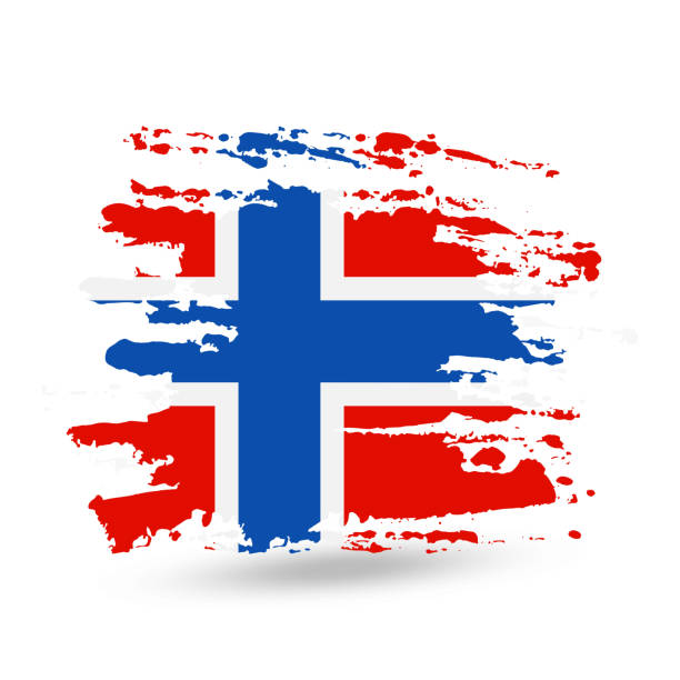 istock Grunge brush stroke with Norway national flag 1044289146