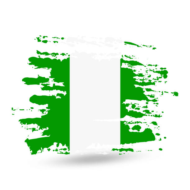 istock Grunge brush stroke with Nigeria national flag 1044289226