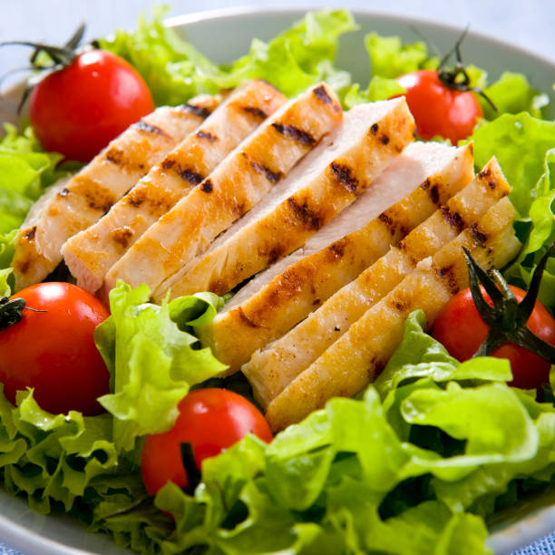istock A close-up of a chicken salad on a plate 104429763