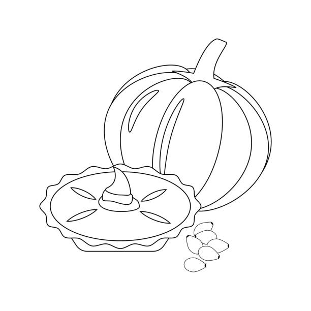 Pumpkin pie illustration Pumpkin pie illustration on white background. Vector illustration dollop whipped cream stock illustrations