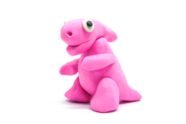 istock play doh Parasaurolophus on white background 1044307456