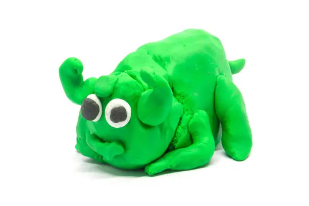 play doh Bull on white background