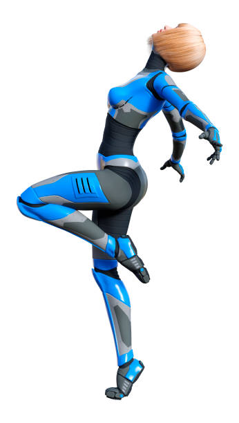 istock 3D illustration female robot on white 1044314840