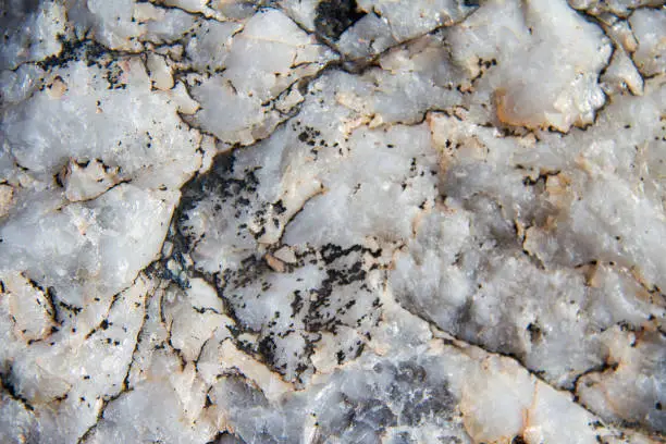 A close up of white quartz providing copy space.