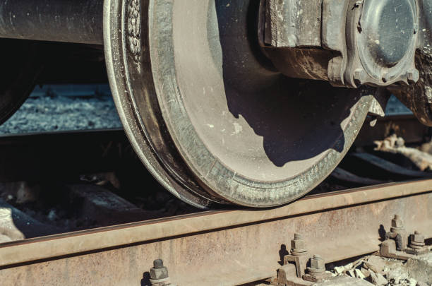 istock Metal wheel of a train car 1044326240