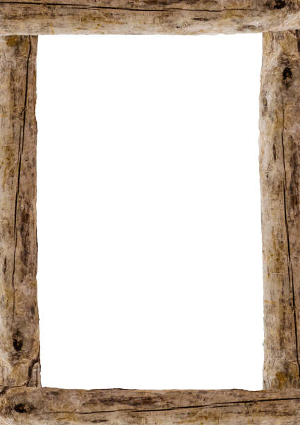istock Portrait Blank Frame with Wooden Edges 1044340120