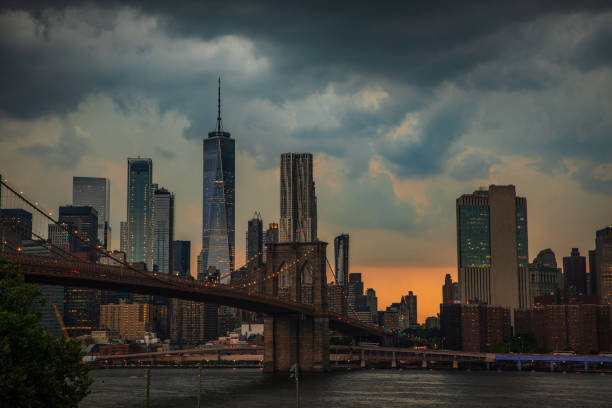 istock View to Manhattan Skyline form the Brooklyn Bridge Park 1044343816