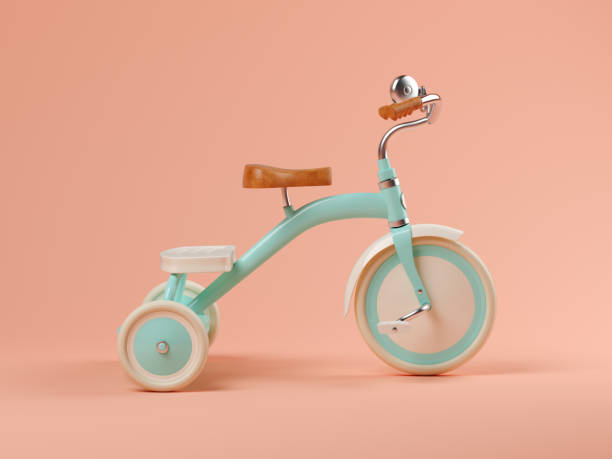 istock Blue bicycle on pink background 3D illustration 1044344394