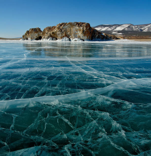 istock Amazing fanciful ice flows of lake Baikal. 1044347664