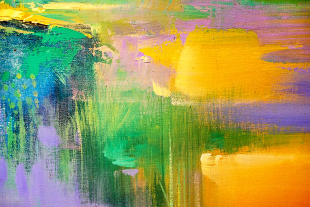 istock abstract oil paint texture on canvas, background 1044350236