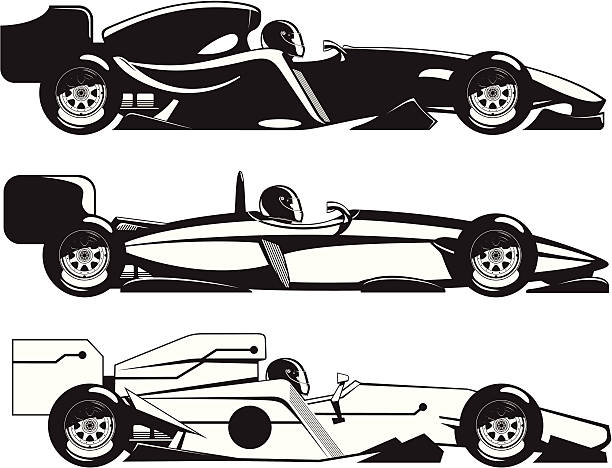 ilustrações, clipart, desenhos animados e ícones de fórmula 1 - racecar color image illustration technique speed