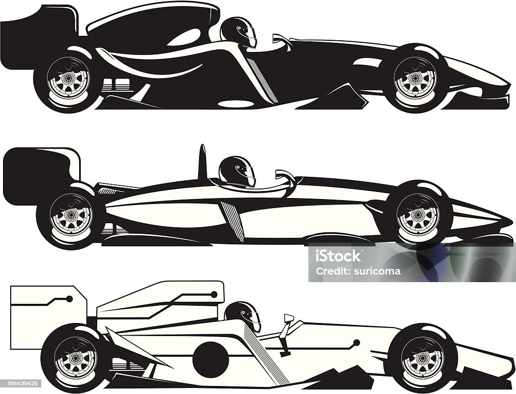 open-wheel single-seater racing car  Racecar stock vector