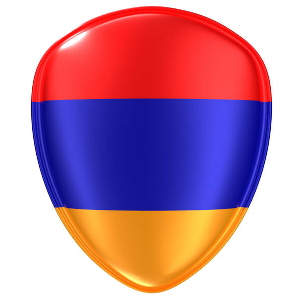 Armenian badge on white background. Horizontal composition with clipping path.