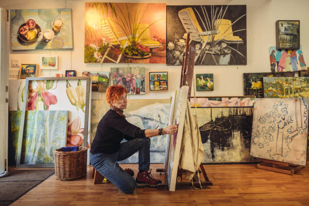istock Senior woman artist at work 1044361710
