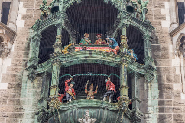 Marienplatz (square) in Munich’s old town with the New City Hall is the world-famous center of the Bavarian capital. The Glockenspiel in the tower of the New Town Hall with is 43 bells is one of the largest in Europe, is one of the most popular sites in the city.