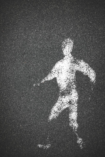 istock Pedestrian symbol on the asphalt 1044372896
