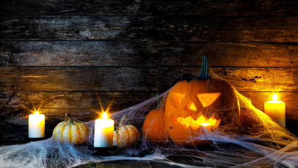 istock Halloween pumpkin and spiders 1044377972