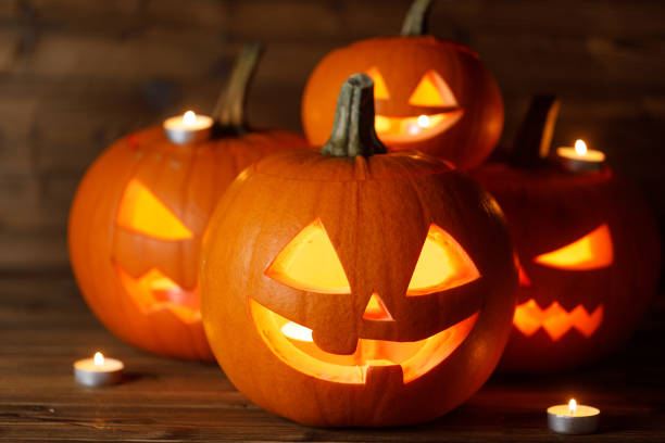 istock Halloween pumpkin and candles 1044378010