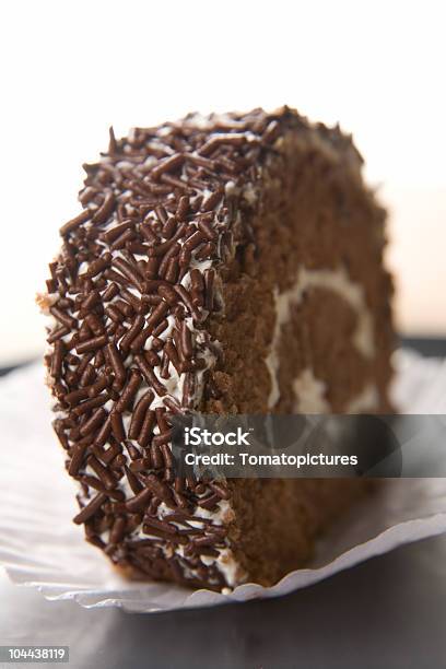 Chocolate Swiss Roll Cake Stock Photo - Download Image Now - Swiss Roll, Baked Pastry Item, Black Color