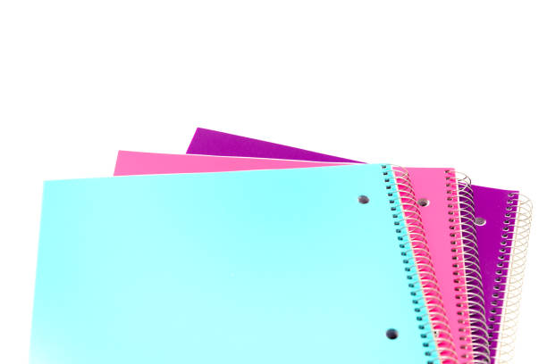 istock Studio shot colorful spiral 1-subject notebooks isolated on white 1044387756