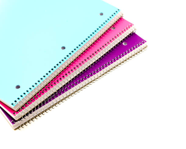 istock Studio shot colorful spiral 1-subject notebooks isolated on white 1044387878