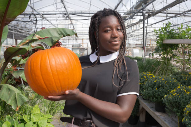 istock Choosing pumpkin at garden center 1044388882