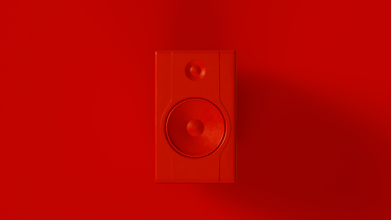 Red Speakers 3d illustration