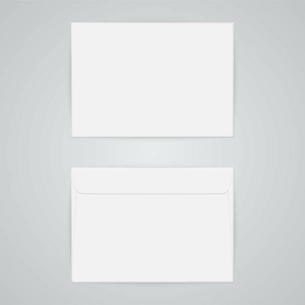 C4 blank mockup white letter paper envelope. Vector template of A4 C4, A5 C5, A3 C3 vector art illustration