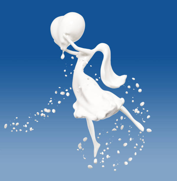 istock Splash milk and girl abstract background 3d rendering 1044396216