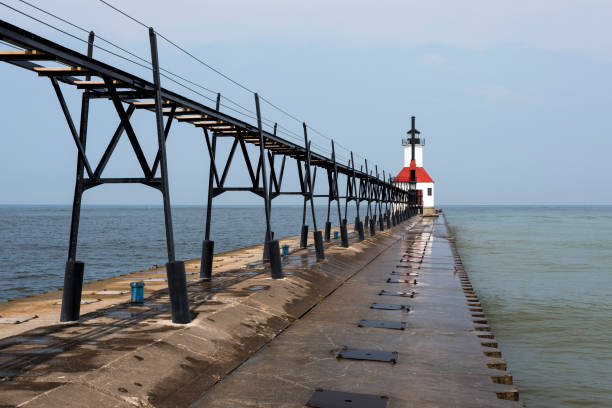 istock St. Joseph North Pier Outer Lighthouse Lake Michigan 1044399532