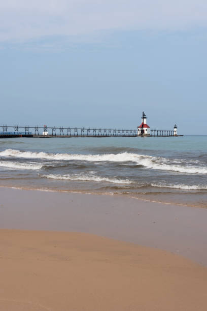 istock St. Joseph North Pier Outer Lighthouse Lake Michigan 1044399540