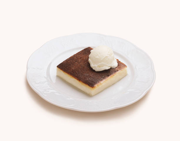 istock Milk baked pudding  with ice cream - Turkish Dessert Kazandibi 1044402208