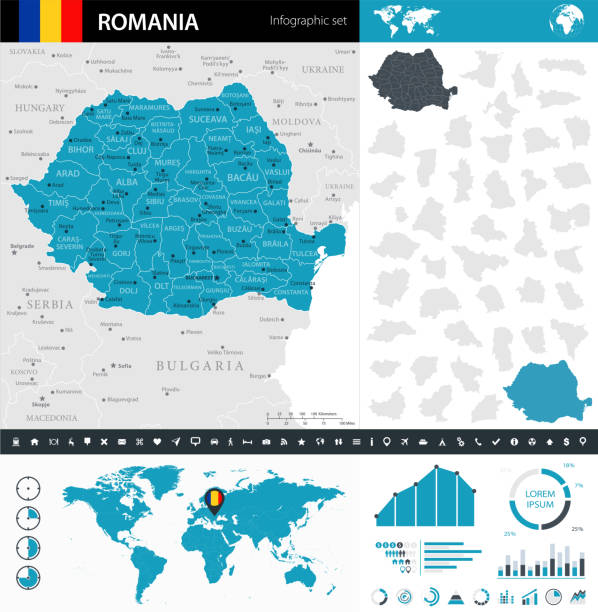 ilustrações de stock, clip art, desenhos animados e ícones de 08 - romania - murena infographic 10 - constanta
