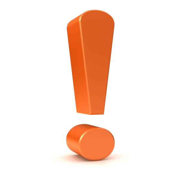 exclamation point 3d orange exclamation mark advice sign symbol icon isolated on white background
