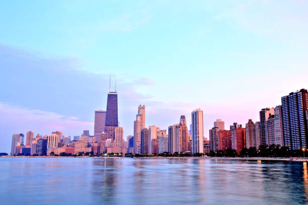 istock Chicago Skyline at Sunset in Epic Colors 1044422690