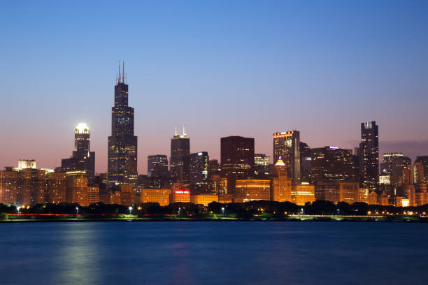 istock Chicago Skyline Panorama at Dusk 1044422760