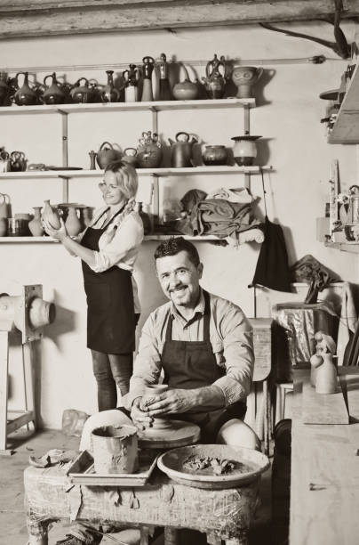 istock two potters working with ceramics in atelier 1044429314