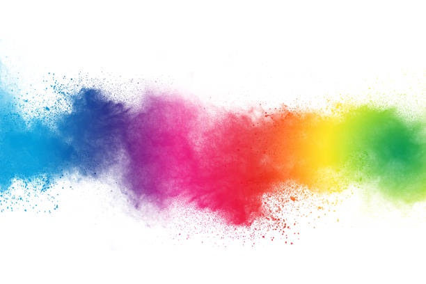 istock Colorful powder explosion on white background. Colored cloud. Colorful dust explode. Paint Holi. 1044432348