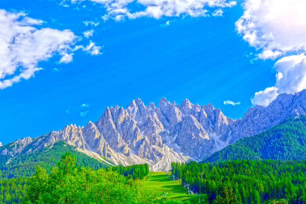 Summer landscape in Dolomites mountains