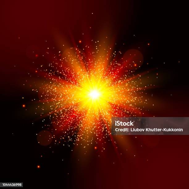 Red Star Exploding Explosion Light Vector Star Explosion Red Glow Effect Stock ...