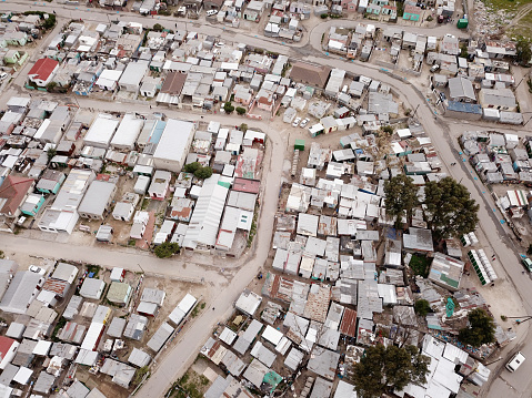 Aerial view over South African township