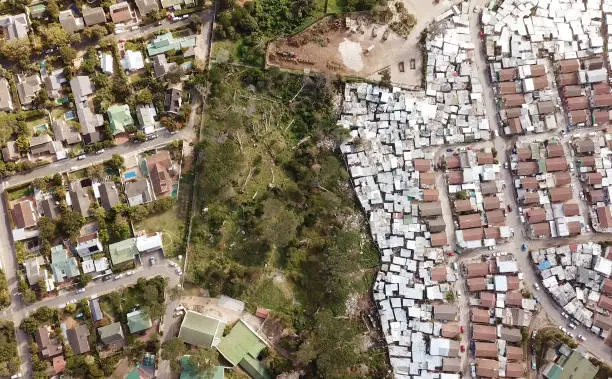 Photo of Aerial above townships in South Africa