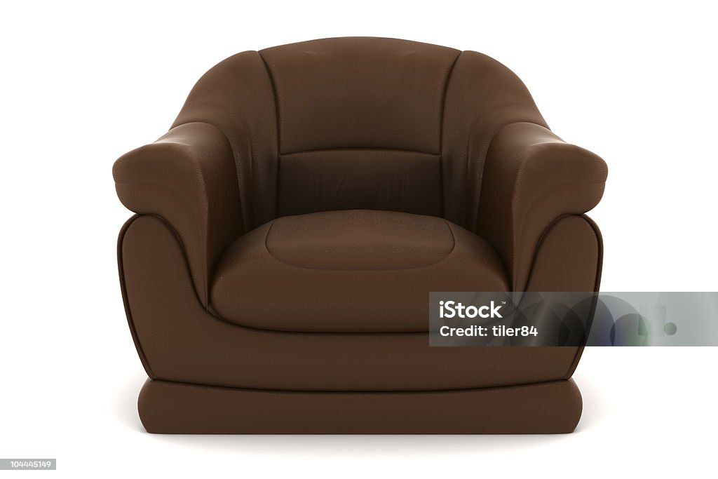 brown leather armchair isolated on white background brown leather armchair isolated on white background with clipping path Armchair Stock Photo