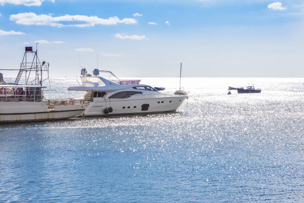 istock Yachts on the sea pier. 1044453374