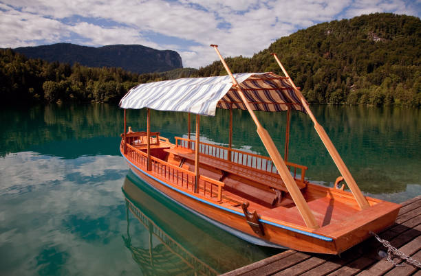 istock Plenta boat, Lake Bled, Slovenia. 1044453418