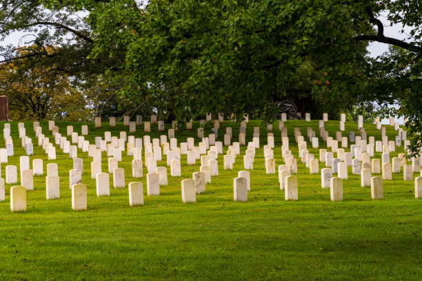 Gettysburg National Military Cemetery Originally named Soldiers' National Cemetery, Abraham Lincoln delivered his famous Gettysburg address at the cemetery's consecration in November 19, 1863. gettysburg national cemetery stock pictures, royalty-free photos & images