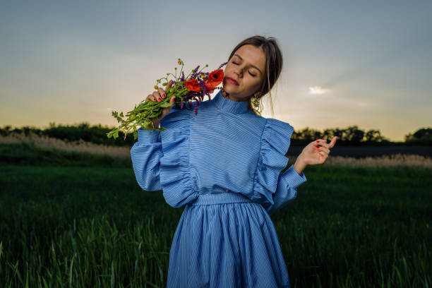 istock Woman in dreamy state. 1044457306