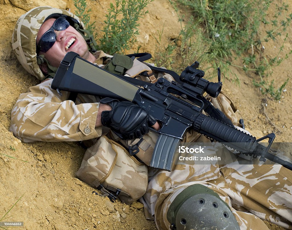 Blessés soldier - Photo de Forces Spéciales libre de droits
