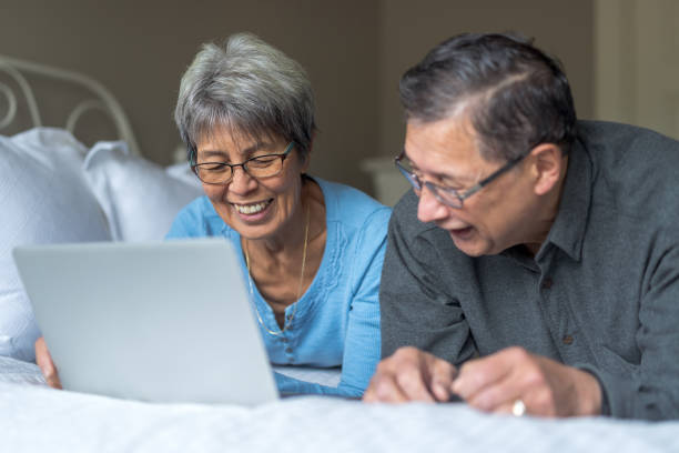 istock Senior couple planning their vacation online 1044480170