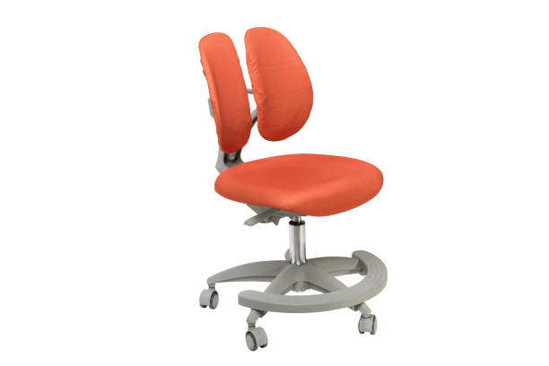 istock soft orange chair on a white background 1044492572